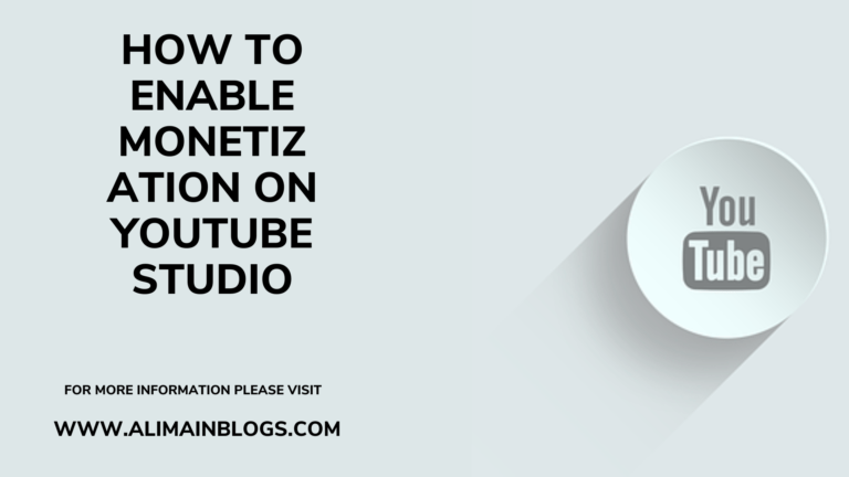 How to enable monetization on youtube studio